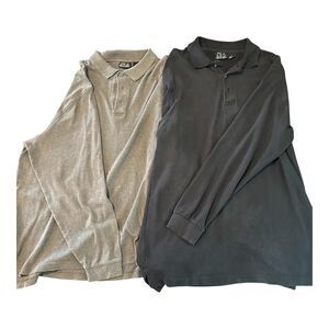 Jos. A. Bank Traveler's Collection long sleeve polo shirts in black and grey. XL